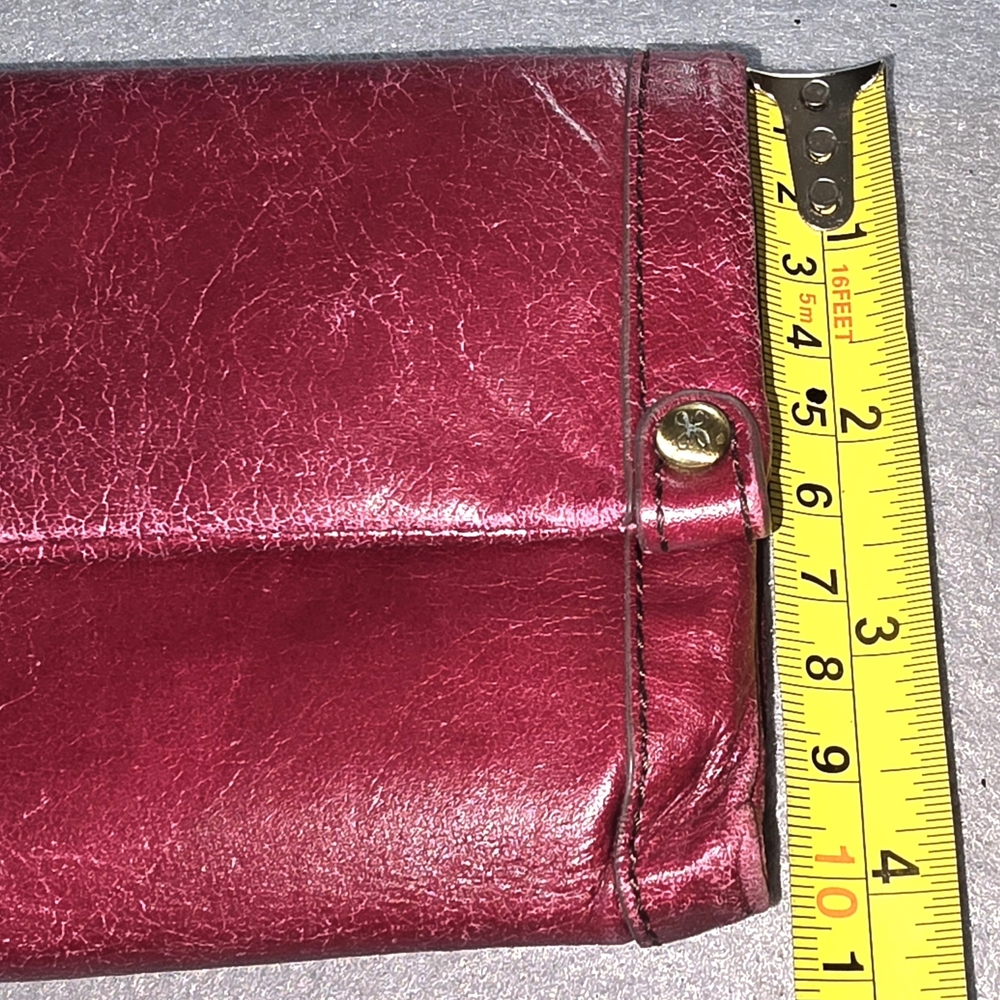 HOBO Leather Fold-Over Clutch in Deep Wine - Picture 11 of 12